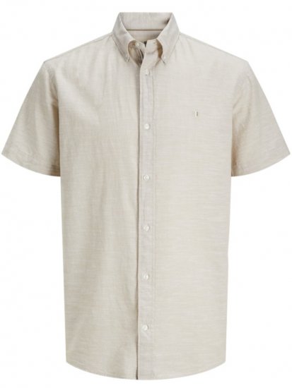 Jack & Jones Summer Shield Short Sleeve Shirt White Pepper - Herrenhemden in großen Größen - Herrenhemden in großen Größen
