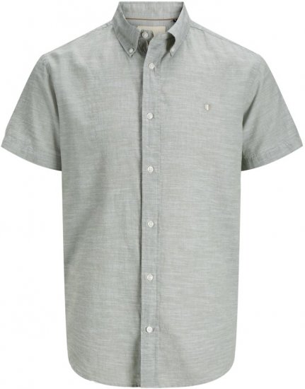 Jack & Jones Summer Shield Short Sleeve Shirt Hedge Green - Herrenhemden in großen Größen - Herrenhemden in großen Größen