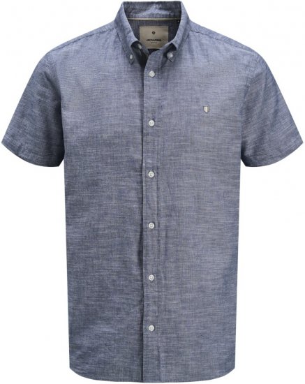 Jack & Jones Summer Shield Short Sleeve Shirt Faded Denim - Herrenhemden in großen Größen - Herrenhemden in großen Größen