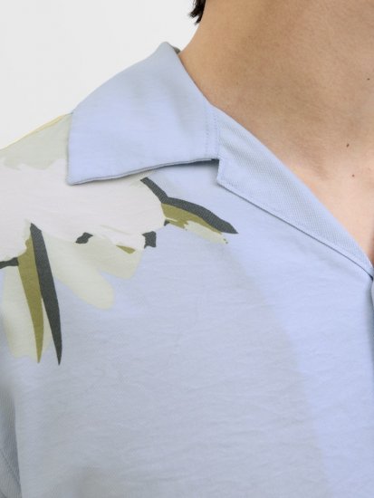 Jack & Jones Vira Marshall AOP Short Sleeve Shirt Skyway - Herrenhemden in großen Größen - Herrenhemden in großen Größen