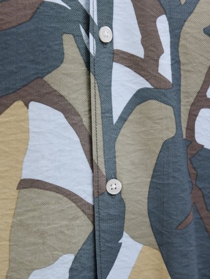 Jack & Jones Vira Marshall AOP Short Sleeve Shirt Silver Sage - Herrenhemden in großen Größen - Herrenhemden in großen Größen