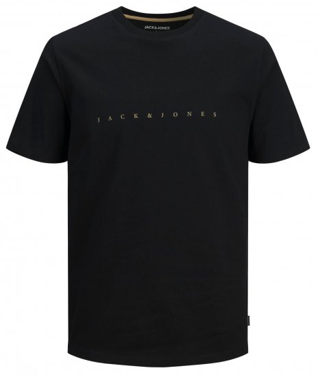 Jack & Jones JJFONT T-Shirt Black - Herren-T-shirts - Herren-T-Shirts in großen Größen