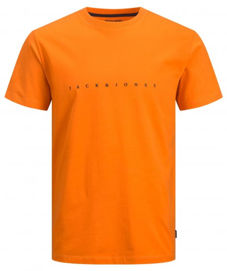 Jack & Jones JJFONT T-Shirt Orange - Herren-T-shirts - Herren-T-Shirts in großen Größen