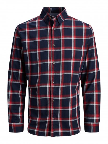 Jack & Jones JJPLAIN LOGAN Shirt Red - Herrenhemden - Herrenhemden in großen Größen