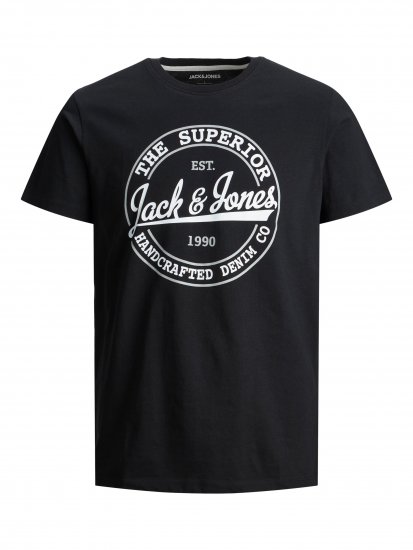 Jack & Jones JJBRAT T-Shirt Black - Herren-T-shirts - Herren-T-Shirts in großen Größen