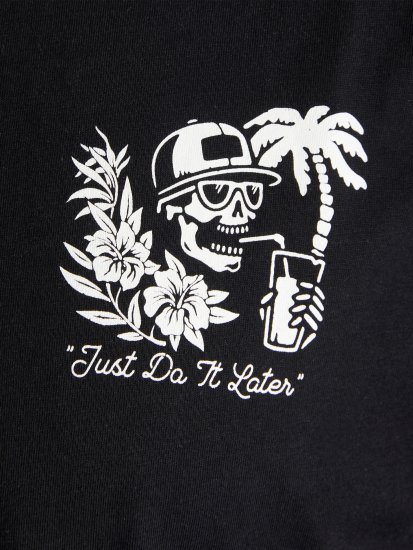 Jack & Jones JJCHILLER With Back Print Black - Herren-T-shirts - Herren-T-Shirts in großen Größen