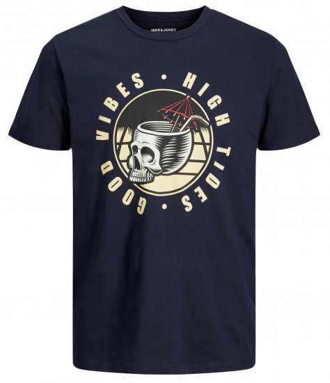 Jack & Jones JJEUSTACE T-Shirt Navy - Herren-T-shirts - Herren-T-Shirts in großen Größen