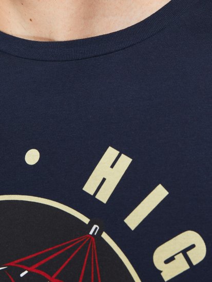 Jack & Jones JJEUSTACE T-Shirt Navy - Herren-T-shirts - Herren-T-Shirts in großen Größen