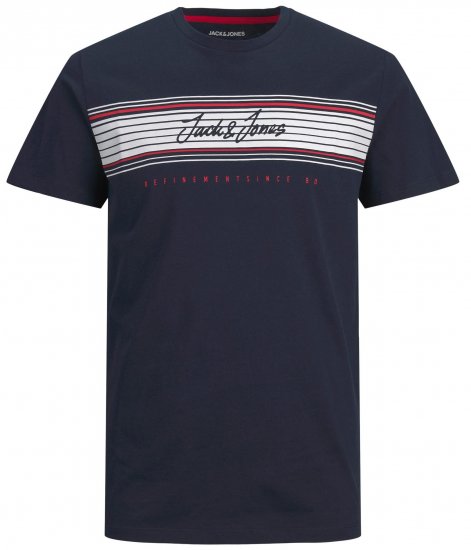 Jack & Jones JJLEO T-shirt Navy - Herren-T-shirts - Herren-T-Shirts in großen Größen