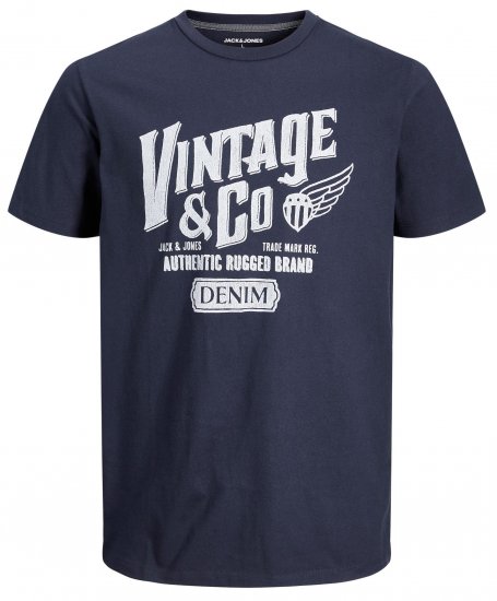 Jack & Jones JJAARON T-Shirt Navy - Herren-T-shirts - Herren-T-Shirts in großen Größen