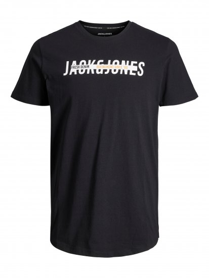 Jack & Jones JJTEO T-Shirt Black - Herren-T-shirts - Herren-T-Shirts in großen Größen