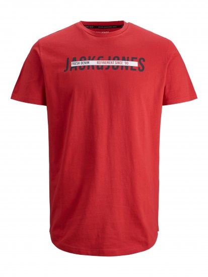 Jack & Jones JJTEO T-Shirt Red - Herren-T-shirts - Herren-T-Shirts in großen Größen