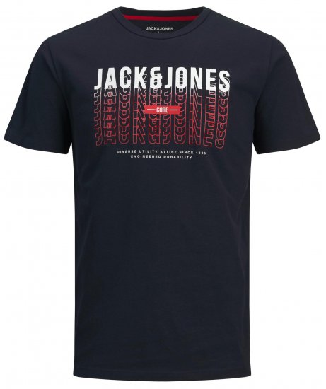 Jack & Jones JJCYBER T-Shirt Navy - Herren-T-shirts - Herren-T-Shirts in großen Größen