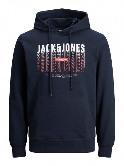 Jack & Jones JJCYBER SWEAT Hoodie Navy - Herren-sweater und -hoodies - Herren-Sweater und -Hoodies in großen Größen
