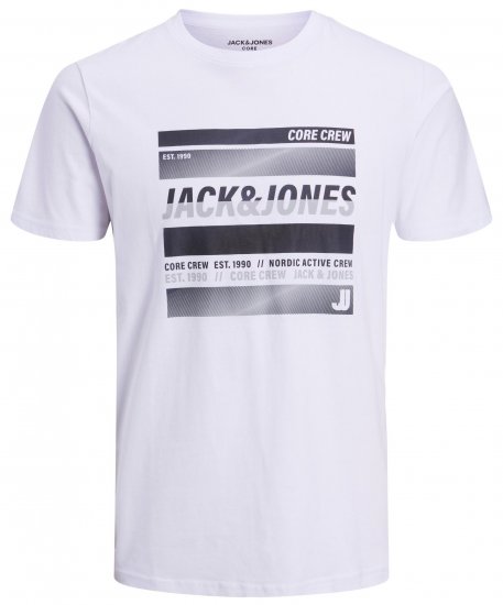 Jack & Jones JCOARC T-Shirt White - Herren-T-Shirts in großen Größen - Herren-T-Shirts in großen Größen