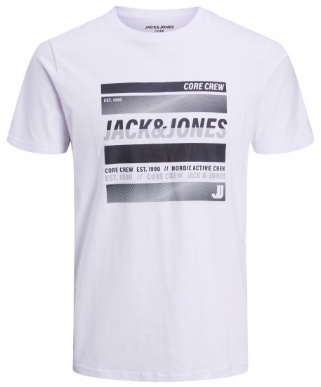 Jack & Jones JCOARC T-Shirt White - Herren-T-shirts - Herren-T-Shirts in großen Größen
