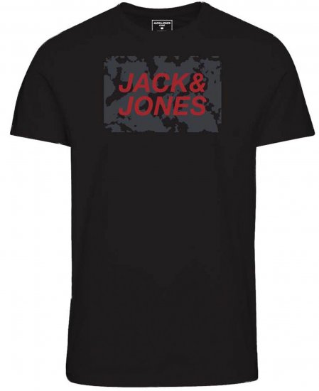 Jack & Jones JCOLAUGE T-Shirt Black - Herren-T-shirts - Herren-T-Shirts in großen Größen