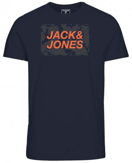 Jack & Jones JCOLAUGE T-Shirt Navy - Herren-T-shirts - Herren-T-Shirts in großen Größen