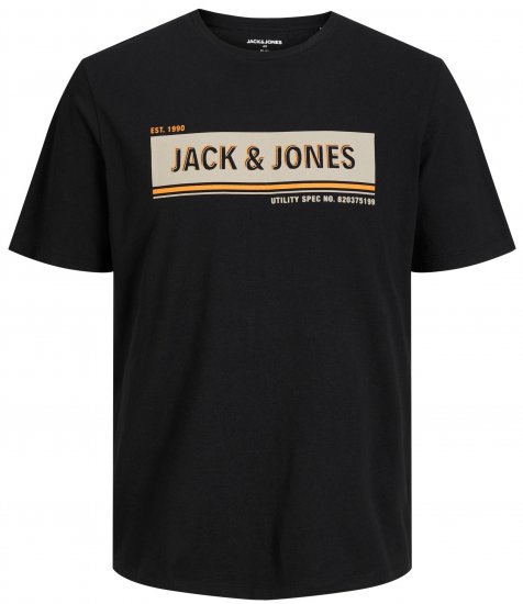 Jack & Jones JCOADAM T-Shirt Black - Herren-T-shirts - Herren-T-Shirts in großen Größen