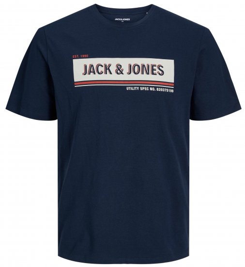 Jack & Jones JCOADAM T-Shirt Navy - Herren-T-shirts - Herren-T-Shirts in großen Größen