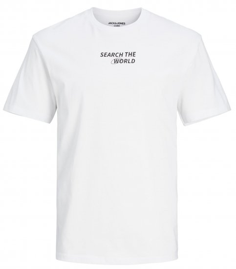 Jack & Jones JCOEDTN T-Shirt White - Herren-T-shirts - Herren-T-Shirts in großen Größen