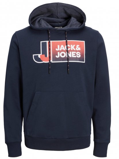 Jack & Jones JCOLOGAN Hoodie Navy Blazer - Herren-sweater und -hoodies - Herren-Sweater und -Hoodies in großen Größen