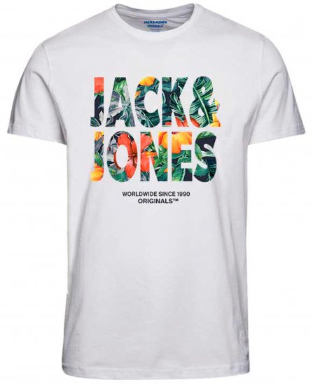 Jack & Jones JORBOOSTER T-Shirt Bright White - Herren-T-shirts - Herren-T-Shirts in großen Größen