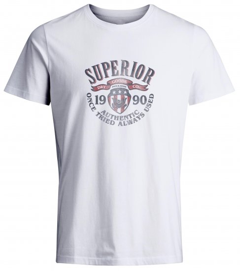 Jack & Jones JPRBLU Vintage T-shirt White - Herren-T-shirts - Herren-T-Shirts in großen Größen