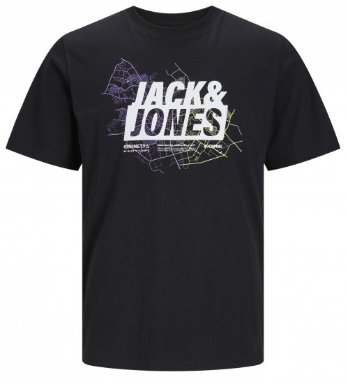 Jack & Jones JCOMAP LOGO T-Shirt Black - Herren-T-shirts - Herren-T-Shirts in großen Größen