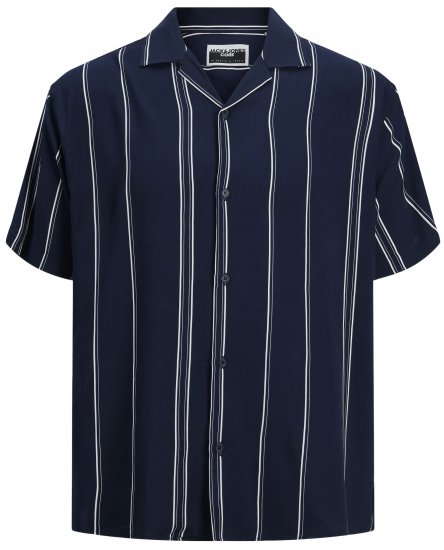 Jack & Jones JCOJEFF AOP Resort Shirt Navy Blazer - Herrenhemden - Herrenhemden in großen Größen