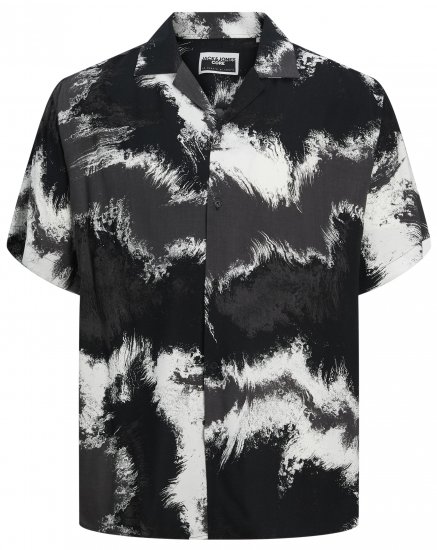 Jack & Jones JCOJEFF AOP Resort Shirt Asphalt - Herrenhemden - Herrenhemden in großen Größen