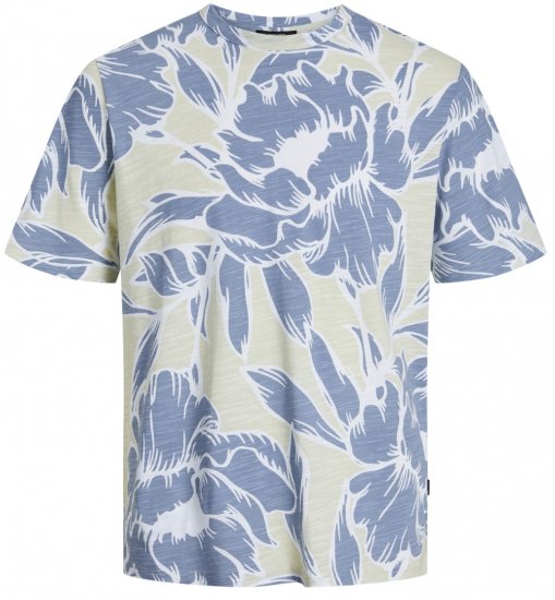 Jack & Jones JPRBLAPALMA AOP T-Shirt Green Tint - Herren-T-shirts - Herren-T-Shirts in großen Größen