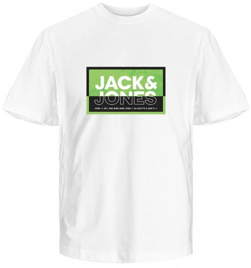 Jack & Jones JCOLOGAN SUMMER PRINT T-Shirt White - Herren-T-shirts - Herren-T-Shirts in großen Größen