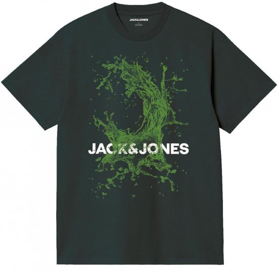 Jack & Jones JCOOCEAN SPLASH T-Shirt Black - Herren-T-shirts - Herren-T-Shirts in großen Größen
