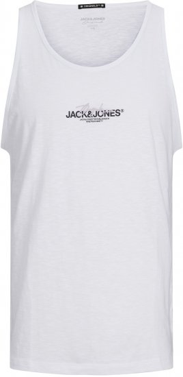Jack & Jones JORARUBA BRANDING TANK TOP Bright White - Herren-T-shirts - Herren-T-Shirts in großen Größen
