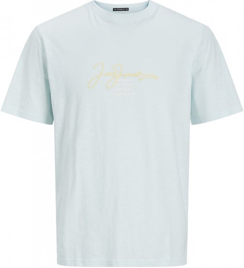 Jack & Jones JORARUBA BRANDING TEE SS CREW NECK Skylight - Herren-T-shirts - Herren-T-Shirts in großen Größen