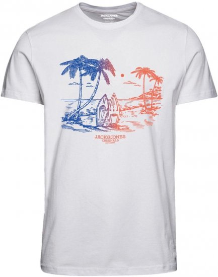 Jack & Jones JORARUBA TEE SS CREW NECK - Bright White - Herren-T-shirts - Herren-T-Shirts in großen Größen