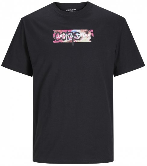 Jack & Jones JCOSUMMER PRINT T-Shirt Black - Herren-T-Shirts in großen Größen - Herren-T-Shirts in großen Größen