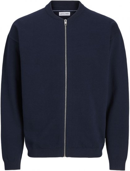 Jack & Jones Calvin Knit Bomber Zipper Sweater Dark Blue - Herren-sweater und -hoodies - Herren-Sweater und -Hoodies in großen Größen