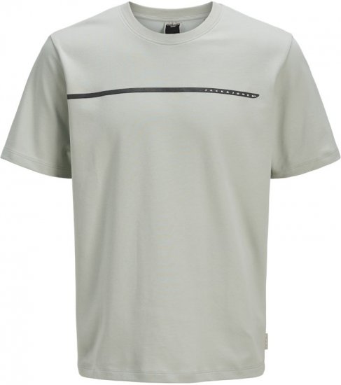 Jack & Jones FUSION Full Branding T-Shirt Aqua Grey - Herren-T-shirts - Herren-T-Shirts in großen Größen