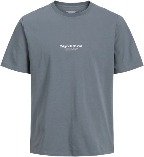 Jack & Jones Lington Back And Front Print Crew Neck T-Shirt Grey - Herren-T-shirts - Herren-T-Shirts in großen Größen