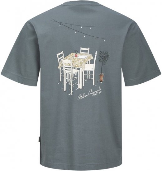 Jack & Jones Lington Back And Front Print Crew Neck T-Shirt Grey - Herren-T-shirts - Herren-T-Shirts in großen Größen