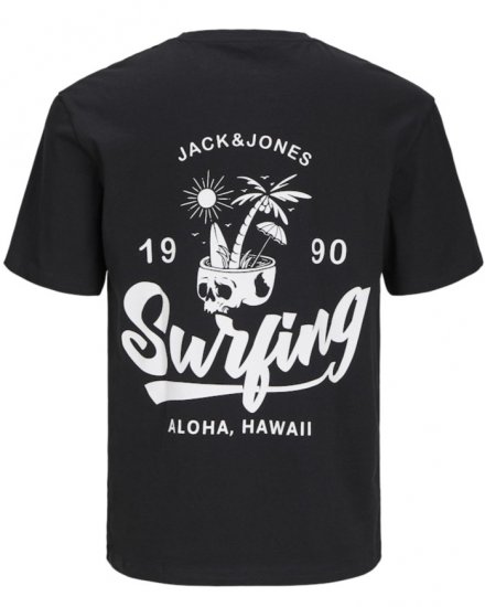 Jack & Jones Zekiel Crew Neck T-Shirt Black - Herren-T-shirts - Herren-T-Shirts in großen Größen