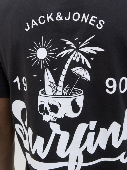 Jack & Jones Zekiel Crew Neck T-Shirt Black - Herren-T-shirts - Herren-T-Shirts in großen Größen