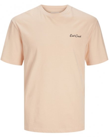 Jack & Jones Zekiel Crew Neck T-Shirt Peach Parfait - Herren-T-shirts - Herren-T-Shirts in großen Größen