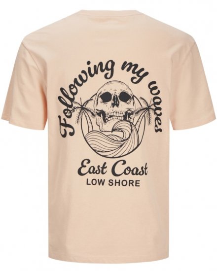 Jack & Jones Zekiel Crew Neck T-Shirt Peach Parfait - Herren-T-shirts - Herren-T-Shirts in großen Größen