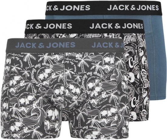 Jack & Jones Damon Skull Trunks 3-Pack Black - Herrenunterwäsche & bademode - Herrenunterwäsche & Bademode in großen Größen