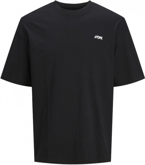 Jack & Jones Script Bradley Crew Neck T-Shirt Black - Herren-T-shirts - Herren-T-Shirts in großen Größen
