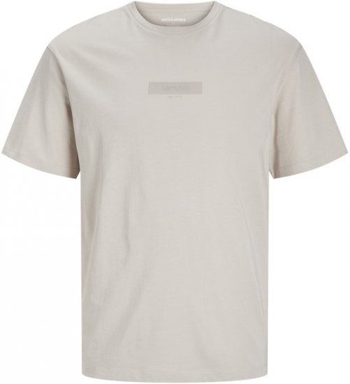 Jack & Jones TAKA T-Shirt Light Grey - Herren-T-shirts - Herren-T-Shirts in großen Größen