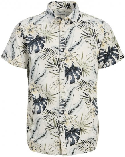 Jack & Jones Hawaii AOP Shirt White - Herrenhemden - Herrenhemden in großen Größen